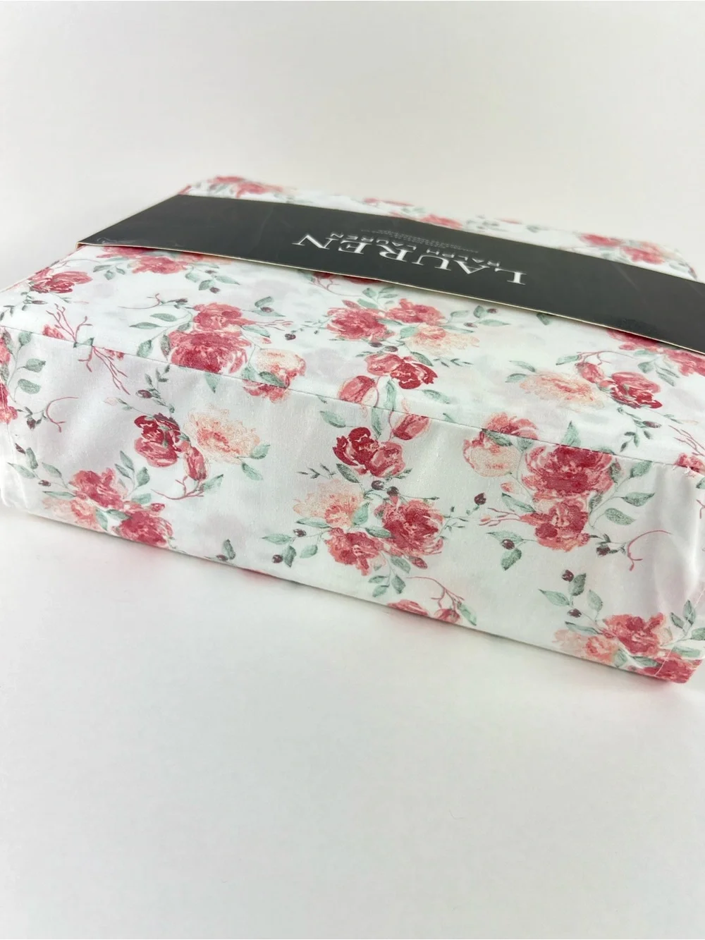 Lauren Ralph Lauren Queen Sheet Set Pink White Floral 100% Cotton 4 Pc Set NEW